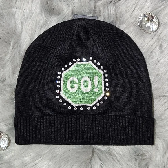BUNDLE - Kate Spade Hat Beanie Stop Sign Traffic & Black  display picture 1